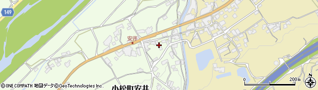 愛媛県西条市小松町安井195周辺の地図