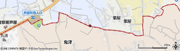福岡県遠賀郡芦屋町粟屋1108周辺の地図