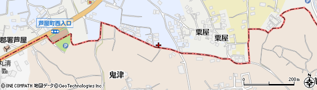 福岡県遠賀郡芦屋町粟屋1106周辺の地図