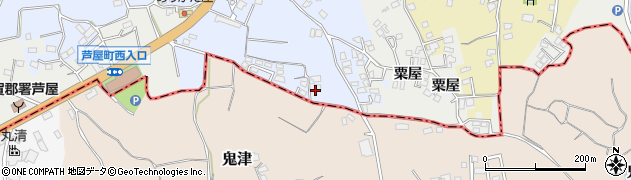 福岡県遠賀郡芦屋町粟屋1107周辺の地図