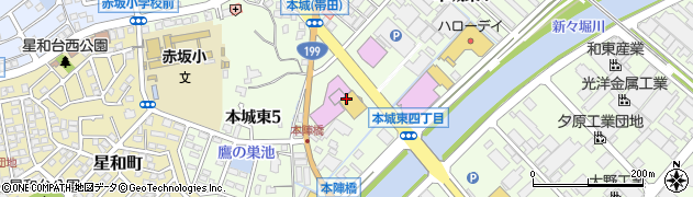あけぼの食堂 本城店周辺の地図