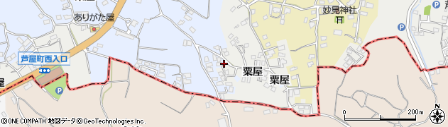 福岡県遠賀郡芦屋町粟屋1082周辺の地図