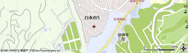 白水台南公園周辺の地図