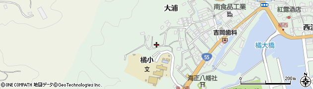徳島県阿南市橘町（大浦）周辺の地図