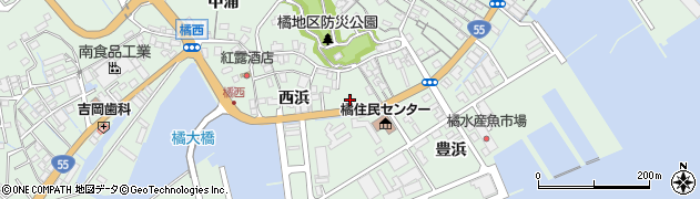 徳島県阿南市橘町周辺の地図