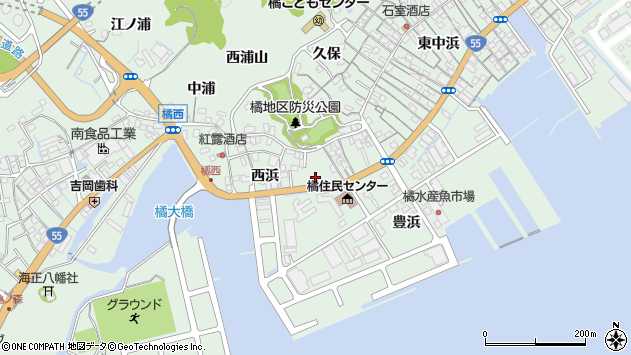〒774-0023 徳島県阿南市橘町（その他）の地図