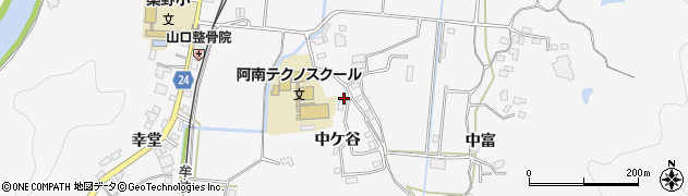 徳島県阿南市桑野町中ケ谷3周辺の地図