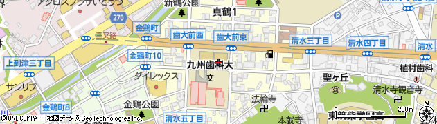 九州歯科大学　学生自治会周辺の地図