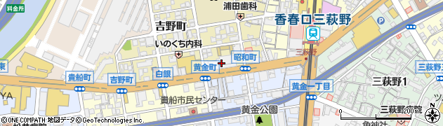 １００円ショップキャンドゥグルメシティ三萩野店周辺の地図
