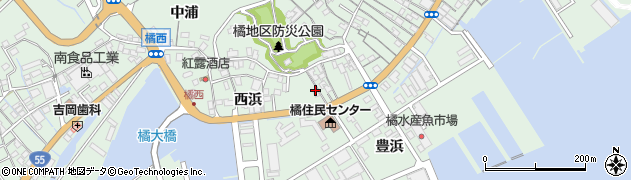 徳島県阿南市橘町西浜周辺の地図