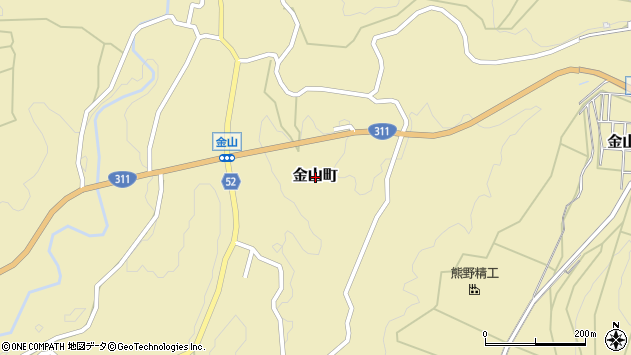 〒519-4327 三重県熊野市金山町の地図