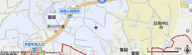 福岡県遠賀郡芦屋町粟屋1063周辺の地図