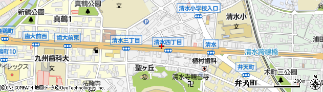 福岡県北九州市小倉北区清水周辺の地図