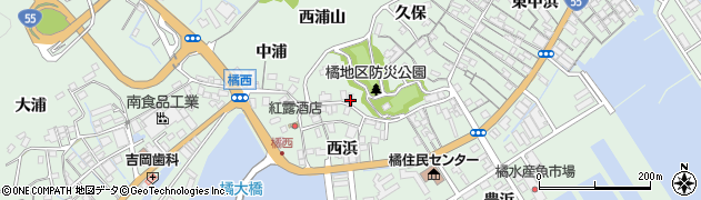 徳島県阿南市橘町（西浦）周辺の地図