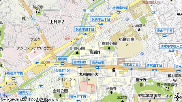 〒803-0844 福岡県北九州市小倉北区真鶴の地図