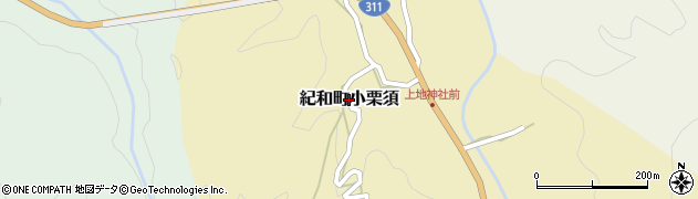三重県熊野市紀和町小栗須周辺の地図