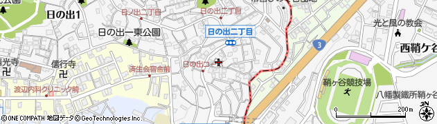 福岡県北九州市八幡東区日の出3丁目周辺の地図