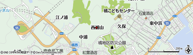 徳島県阿南市橘町西浦山周辺の地図