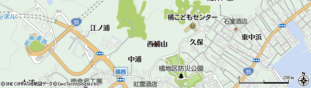 徳島県阿南市橘町（西浦山）周辺の地図