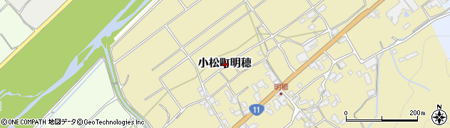 愛媛県西条市小松町明穂周辺の地図