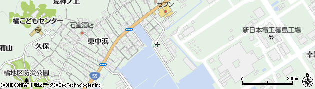 徳島県阿南市橘町東中浜171周辺の地図