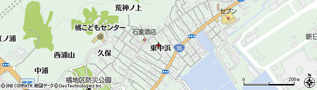 徳島県阿南市橘町東中浜91周辺の地図