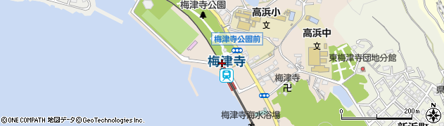 梅津寺駅周辺の地図