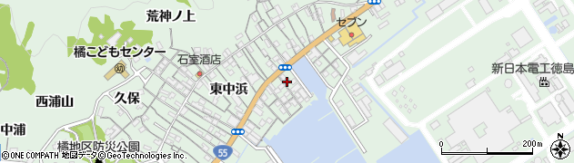 徳島県阿南市橘町東中浜161周辺の地図
