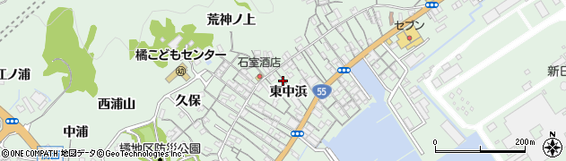 徳島県阿南市橘町東中浜90周辺の地図