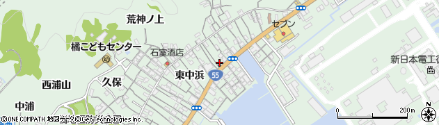 徳島県阿南市橘町（東中浜）周辺の地図