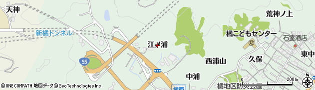 徳島県阿南市橘町江ノ浦周辺の地図