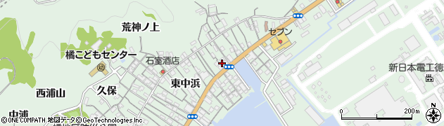 徳島県阿南市橘町東中浜154周辺の地図