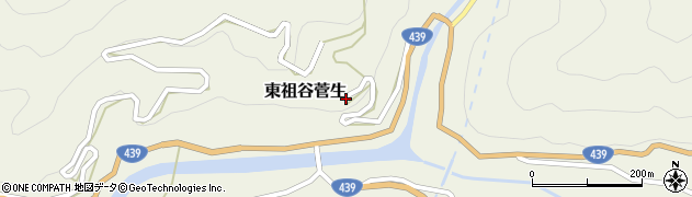徳島県三好市東祖谷菅生周辺の地図