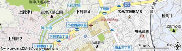 東筑紫学園　九州栄養福祉大学小倉北区キャンパス・東筑紫短期大学図書館周辺の地図