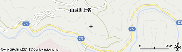徳島県三好市山城町上名周辺の地図
