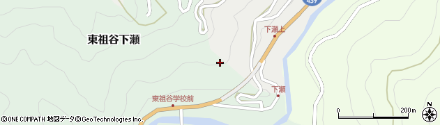 徳島県三好市東祖谷下瀬周辺の地図