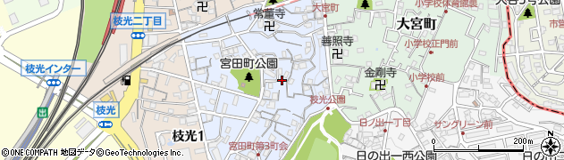 福岡県北九州市八幡東区宮田町周辺の地図
