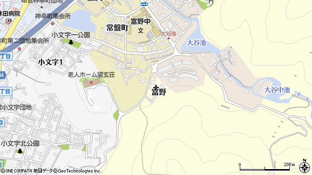〒802-0036 福岡県北九州市小倉北区富野の地図