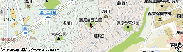 藤原台西公園周辺の地図