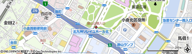 勝山公園入口周辺の地図