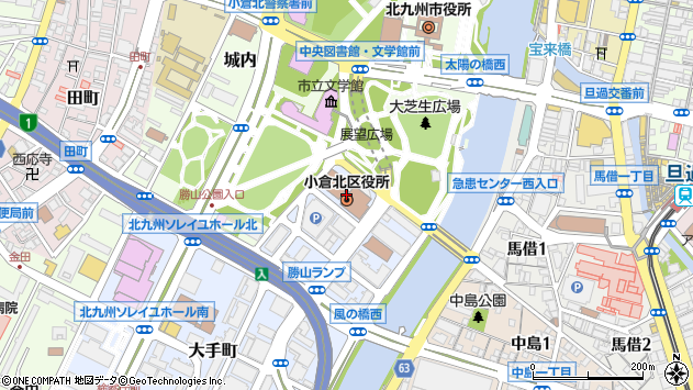 〒802-0000 福岡県北九州市小倉北区（以下に掲載がない場合）の地図