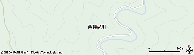 和歌山県印南町（日高郡）西神ノ川周辺の地図