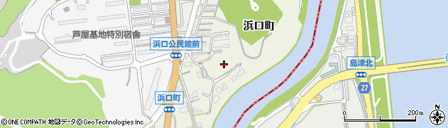 福岡県芦屋町（遠賀郡）浜口町周辺の地図