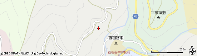 徳島県三好市西祖谷山村西岡108周辺の地図