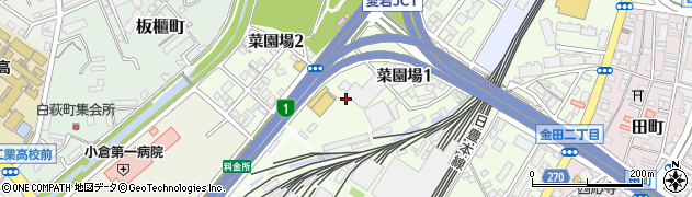 福岡県北九州市小倉北区菜園場1丁目12周辺の地図
