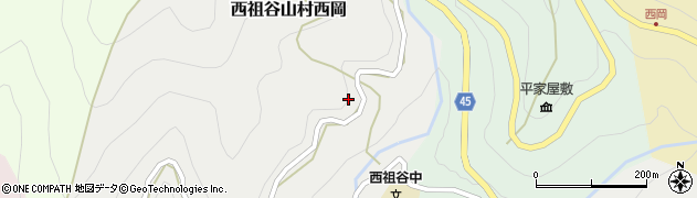 徳島県三好市西祖谷山村西岡161周辺の地図