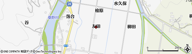 徳島県阿南市桑野町（友田）周辺の地図