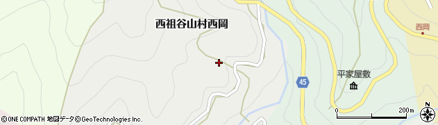 徳島県三好市西祖谷山村西岡180周辺の地図