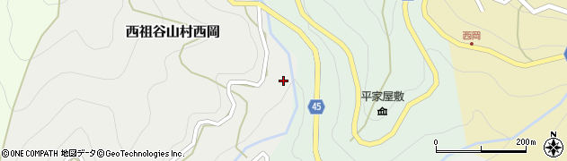 徳島県三好市西祖谷山村西岡92周辺の地図