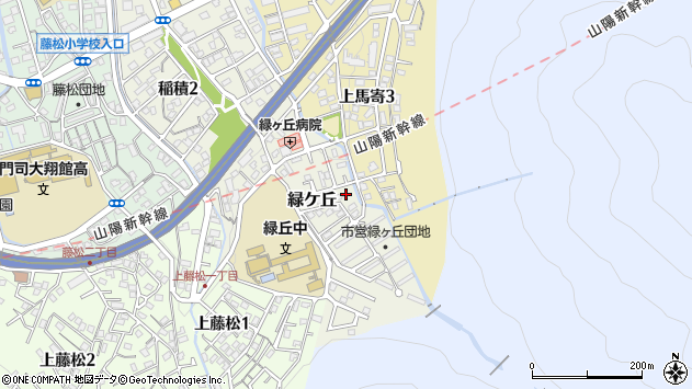 〒800-0043 福岡県北九州市門司区緑ケ丘の地図